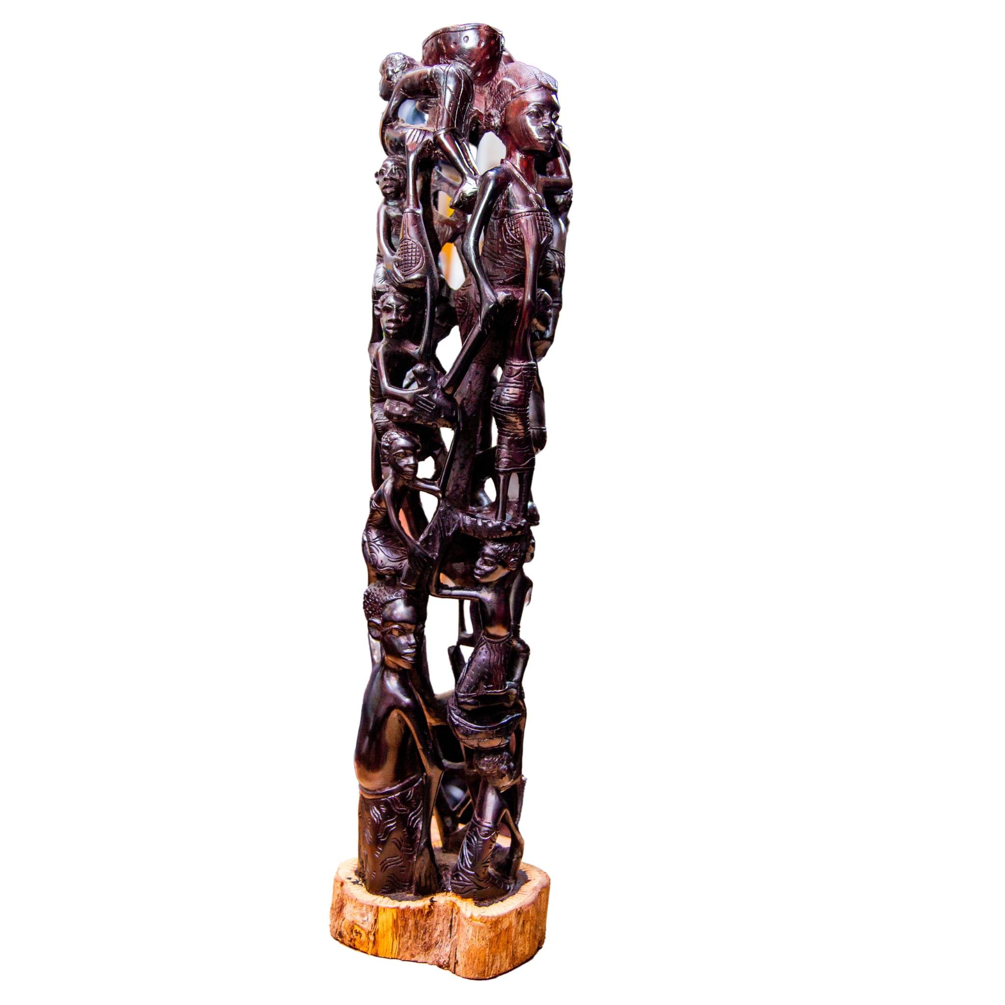 Ujamaa Makonde tree of life woodcarving art