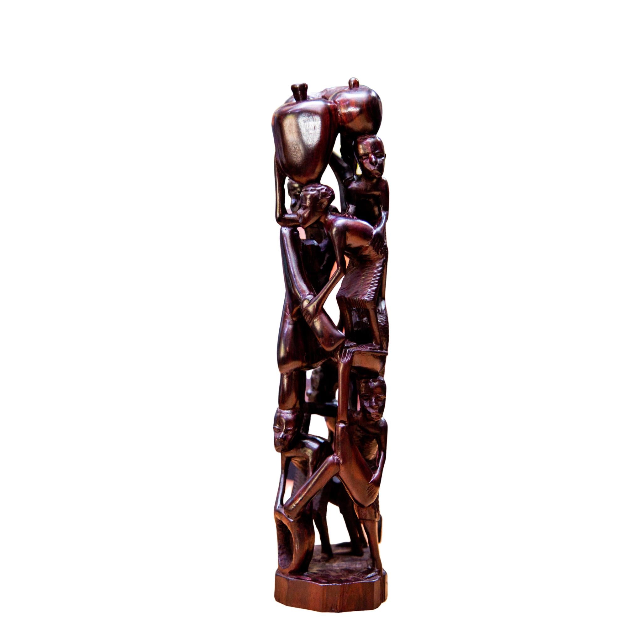  Makonde Tree of Life Carving | Ebony Wood Sculpture from Tanzania