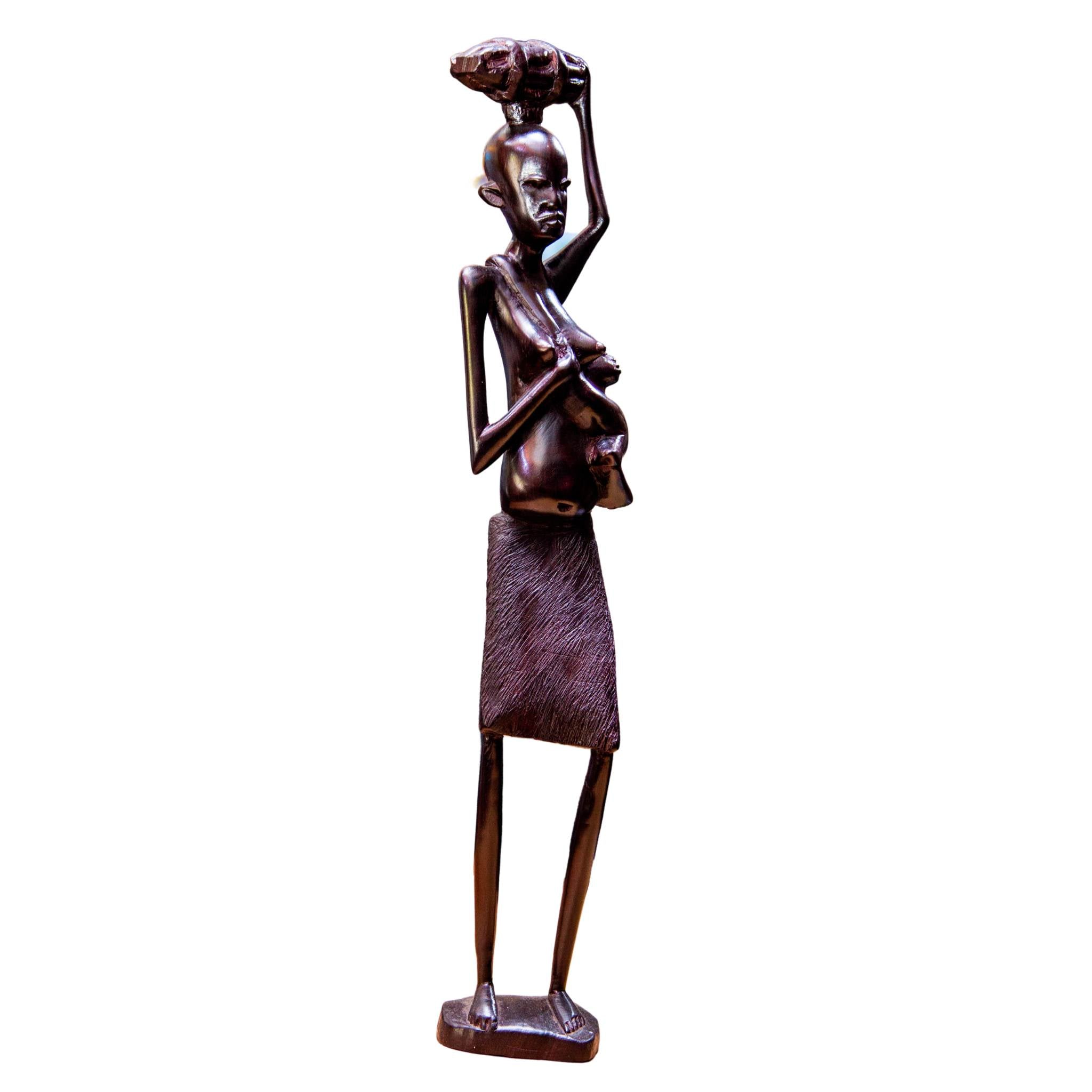Mother's Day Tribute: Handcrafted African Motherhood Wood Carving Art